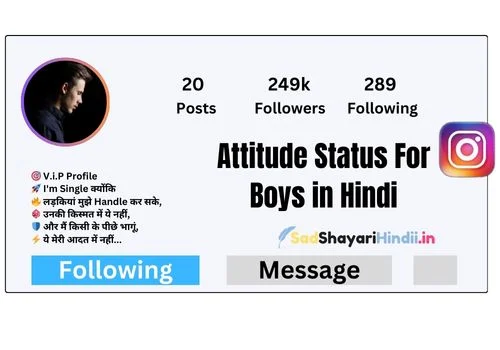 Attitude Status For Boys in Hindi