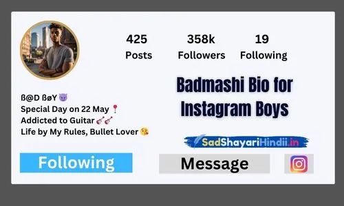 Badmashi Bio for Instagram Boys