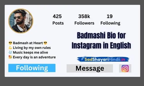 Badmashi Bio for Instagram in English