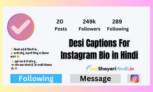 Desi Captions For Instagram Bio in Hindi