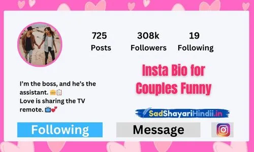 Insta Bio for Couples Funny