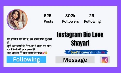 Instagram Bio Love Shayari