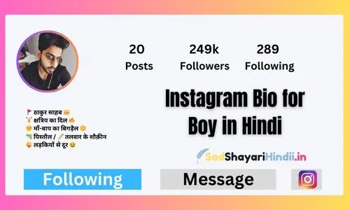 Instagram Bio for Boy in Hindi