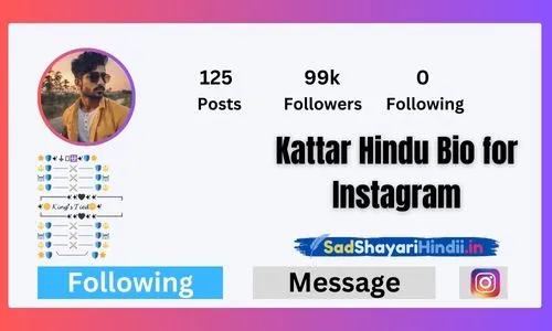 Kattar Hindu Bio for Instagram