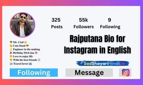 Rajputana Bio for Instagram in English