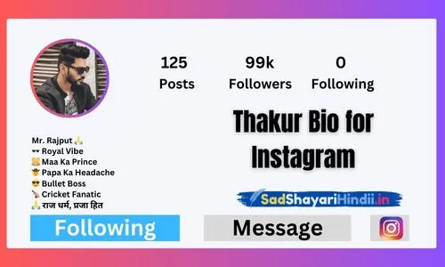 Thakur Bio for Instagram