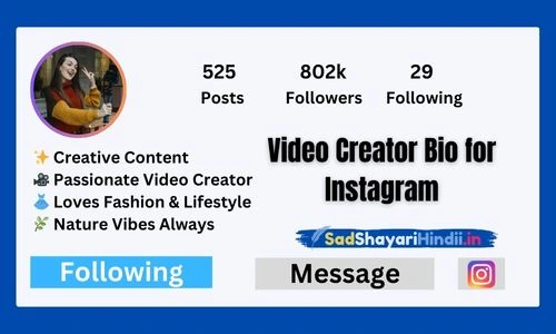 Video Creator Bio for Instagram